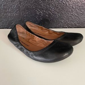 Lucky Brand Black Leather Flats Size 6.5